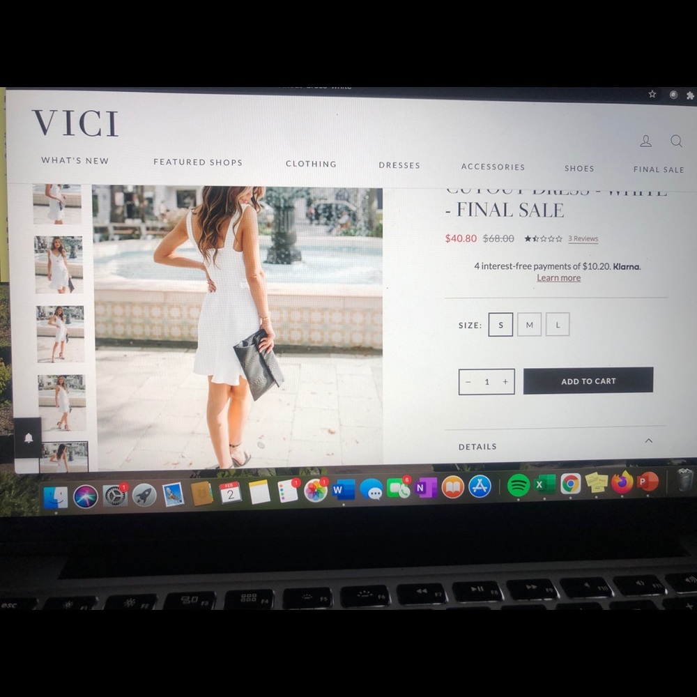 BRAND NEW VICI white dress size M
